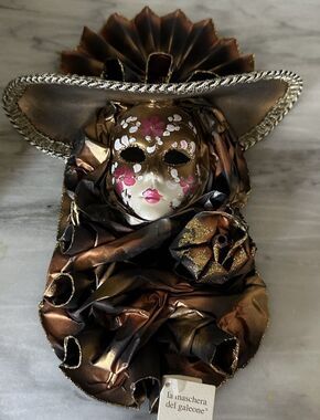 Venetian Mask La Maschera Del Galeone Hand Painted Made In Italy wall art 1990s
